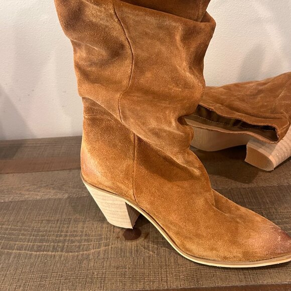 Matisse Remi Slouch Boots Brown Suede Pointed Toe - Picture 5 of 11